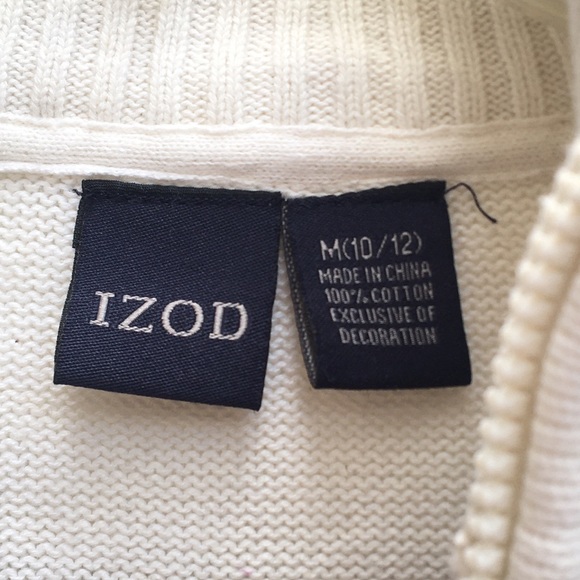 Izod M Kids Boys Youth 10/12 Crewneck Crew Cardigan Sweater Sweatshirt Sporty - Picture 7 of 8